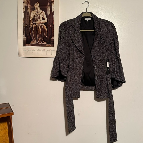 craig Muller Jackets & Blazers - Craig Muller Women’s Vintage Tweed Cape Jacket Belt Purple Multi Size 10